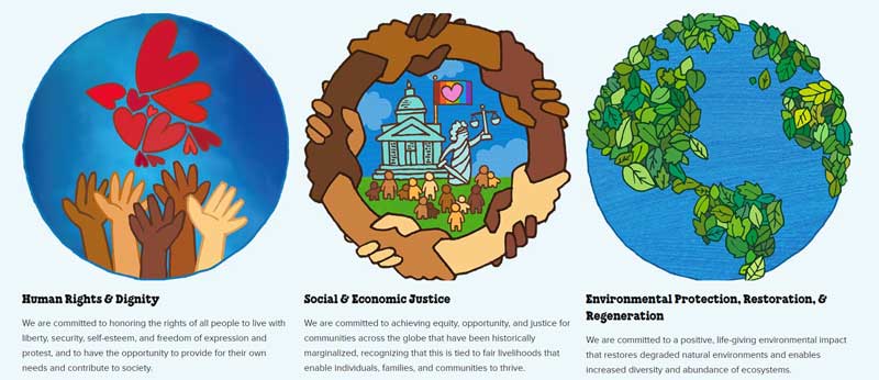 Ben and Jerry’s purpose-driven marketing approach includes a page dedicated to social and environmental causes it supports.