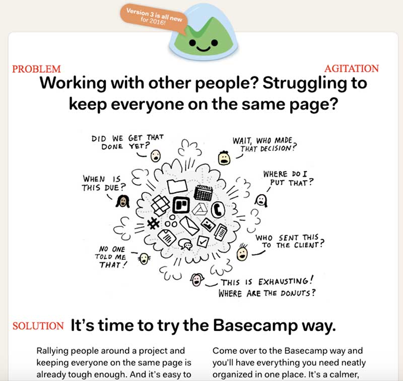 basecamp homepage