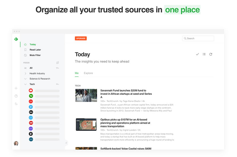 content curation tools - Feedly