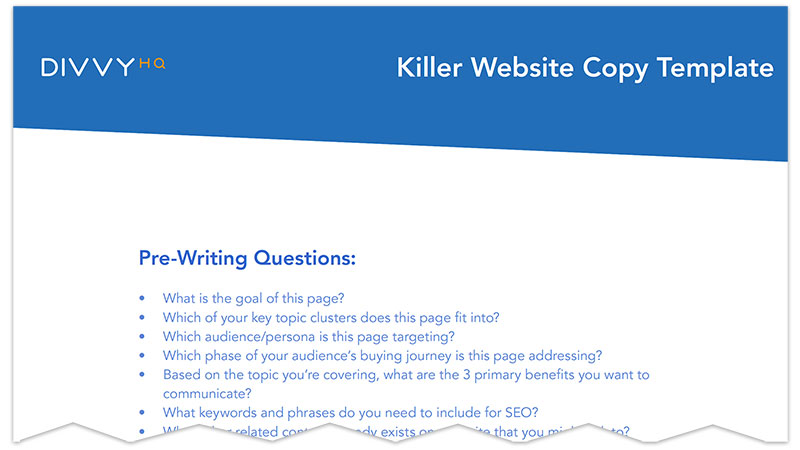 DivvyHQ's Killer Website Copy Template