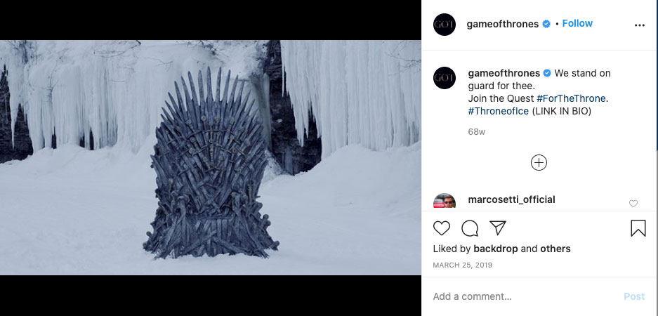 Game of Thrones - real-time content example